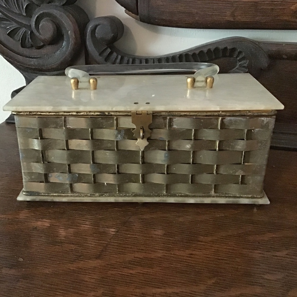 Vintage metal weave & lucite handbag.  50’s or 60’s
